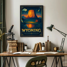 Wyoming Wilderness Poster Rustic Landscape Wall Art