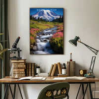 Mount Rainier Vintage Travel Poster Wall Art