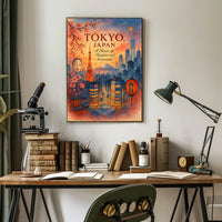 Tokyo Skyline Watercolor Poster: Tradition Meets Modernity