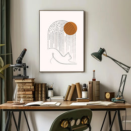 Minimalist Cat and Arch Design Poster