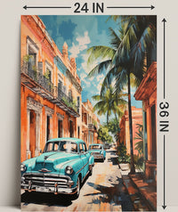 Vintage Havana Streets Vintage Poster