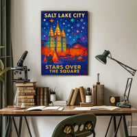 Stars Over The Square Salt Lake City Poster