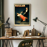 Vintage Levitating Magician Magic Show Historical Poster