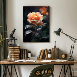 Dew-Kissed Rose Poster PosterGoat