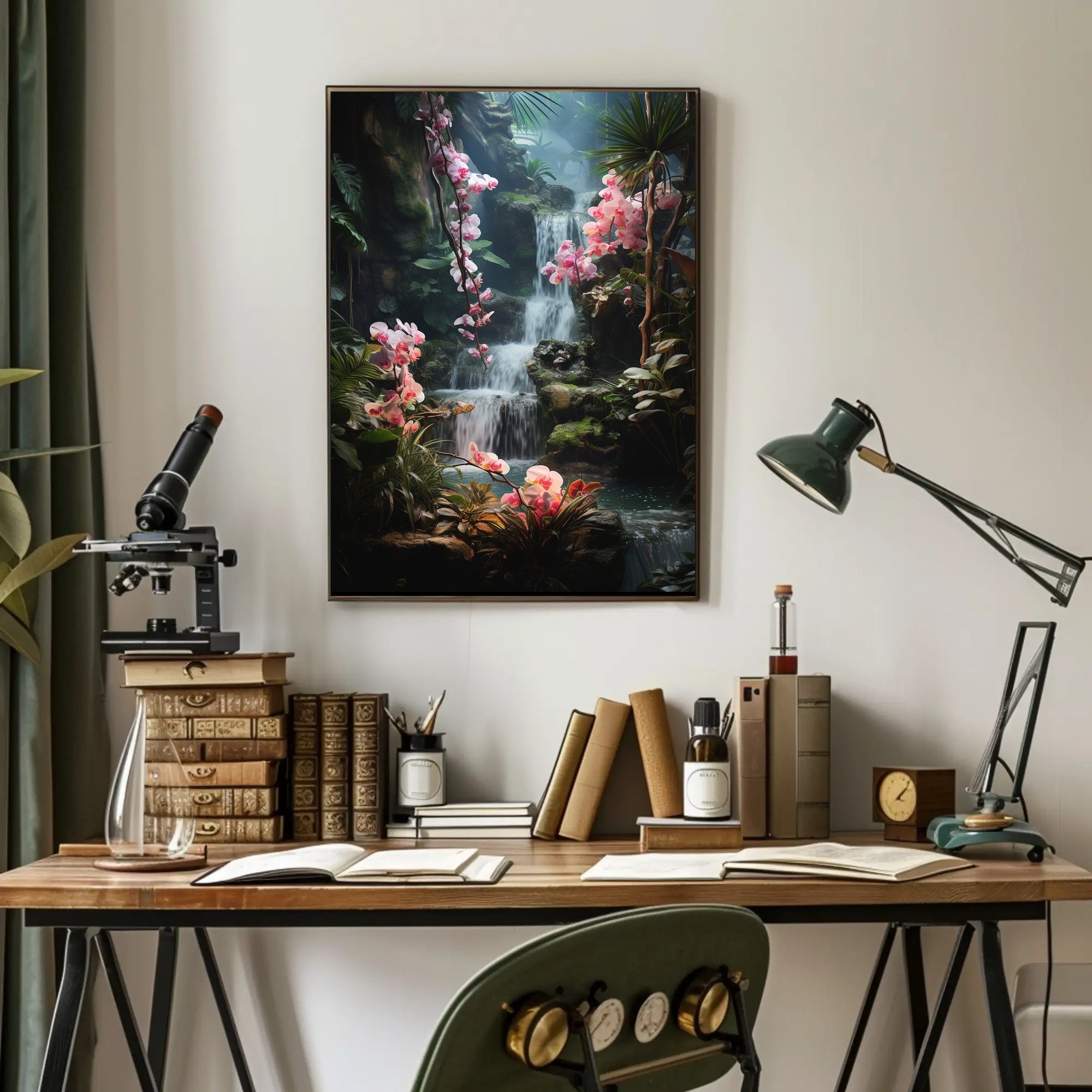 Tropical Paradise Waterfall Poster: National Park Poster