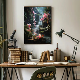 Tropical Paradise Waterfall Poster: National Park Poster