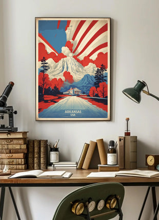 Arkansas Nature Landmarks Vintage Travel Poster