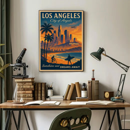 Los Angeles Dreams Vintage Travel Poster