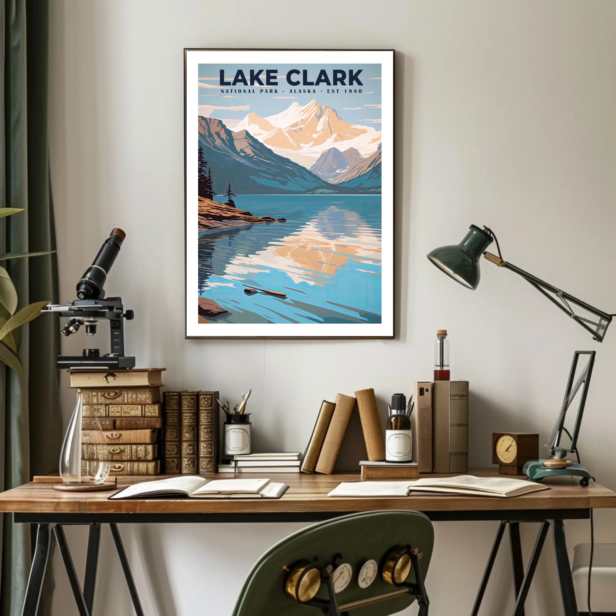 Lake Clark National Park Poster Vintage Travel Art