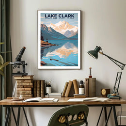Lake Clark National Park Poster Vintage Travel Art