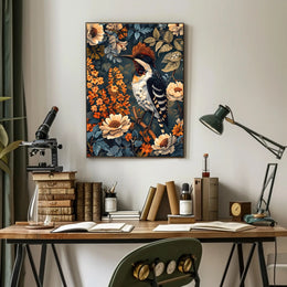 Vibrant Woodpecker Illustration Artistic Poster