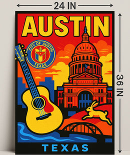 Vibrant Austin, Texas Poster PosterGoat