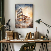 Colosseum Ancient Rome Travel Artwork Travel Poster