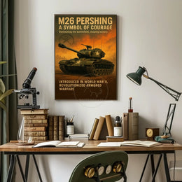 M26 Pershing Tank WWII Vintage Poster