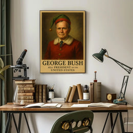 George Bush Santa Pop Art Political or Propaganda Poster