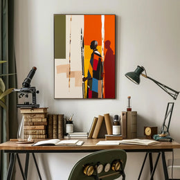 Cultural Silhouettes Vibrant Poster Wall Art