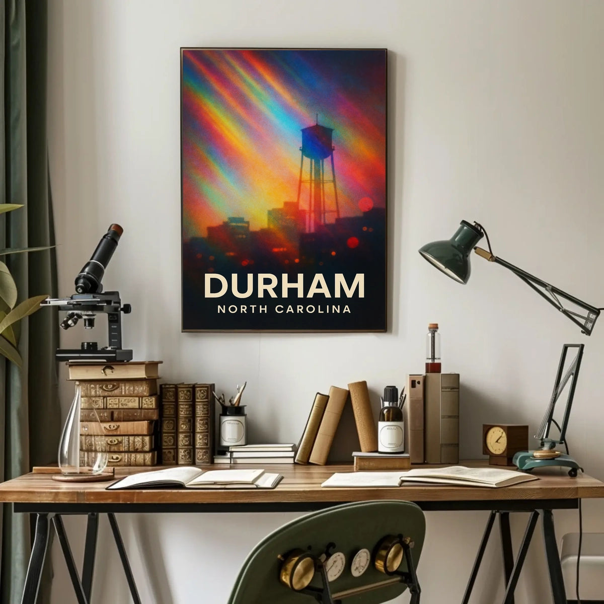 Durham Skyline Vibrant Digital Painting Poster