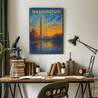 Washington Monument At Sunset Poster