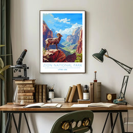 Zion National Park Illustration Poster