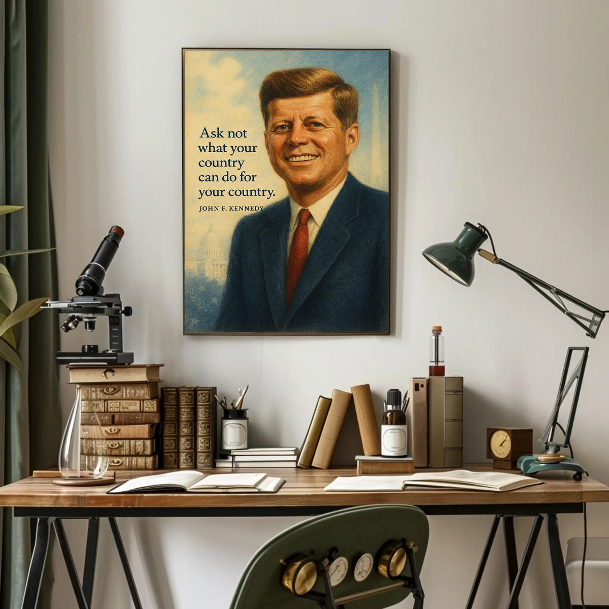 Vintage JFK Poster: Patriotic Inspiration and Civic Duty