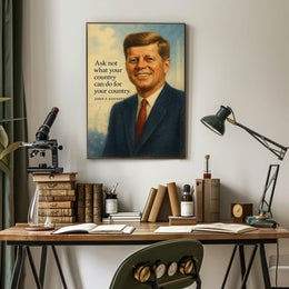 Vintage JFK Poster: Patriotic Inspiration and Civic Duty