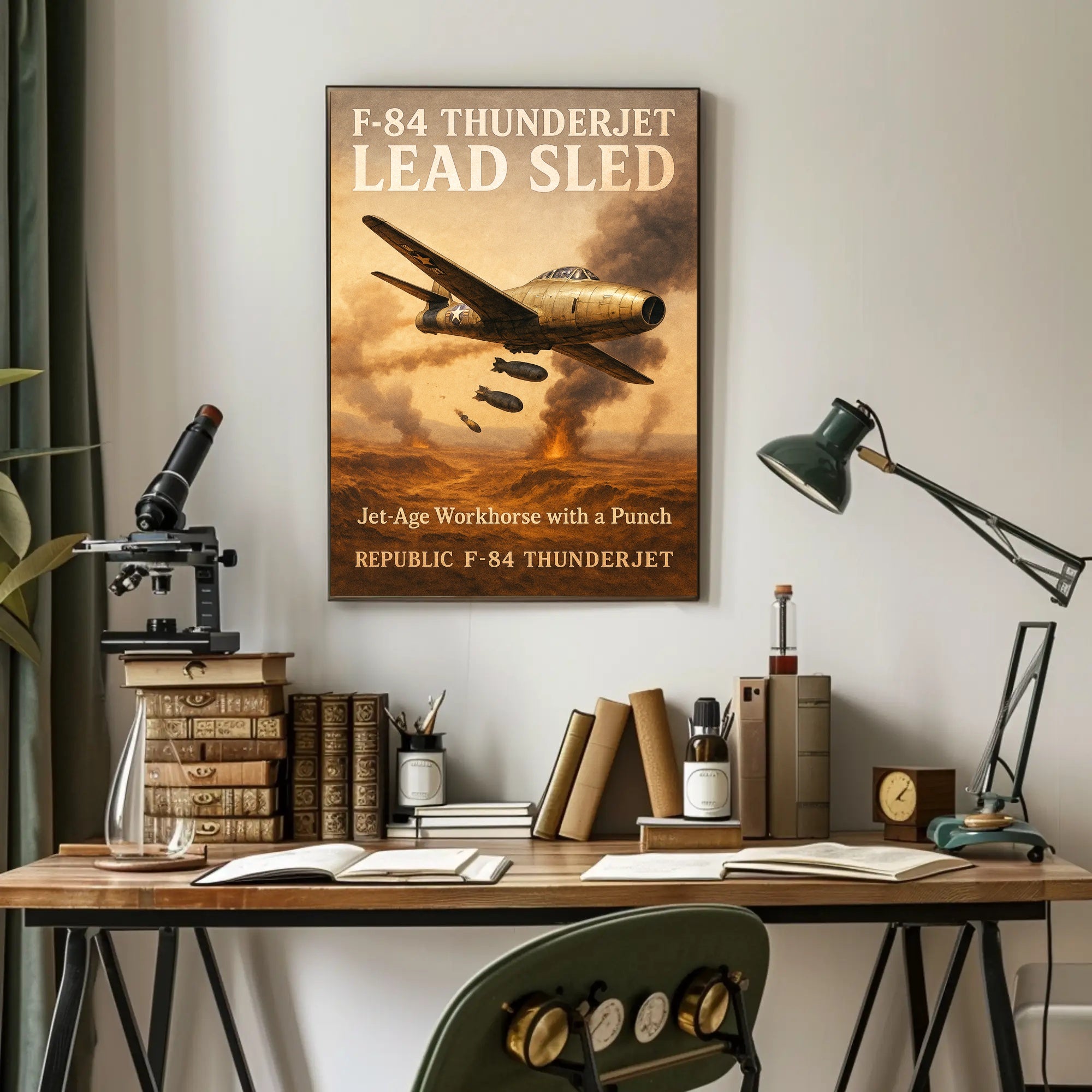 F-84 Thunderjet Lead Sled Poster PosterGoat