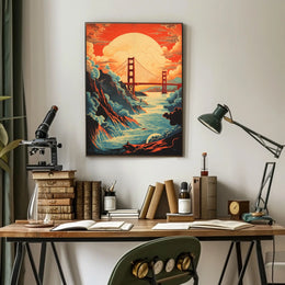 Golden Gate Bridge Dynamic Landscape Travel Poster