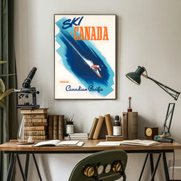 Vintage Canadian Ski Adventure Travel Poster PosterGoat