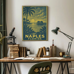 Naples Florida Sunset Poster Wall Art Gulf Coast Decor