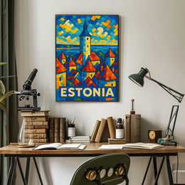 Estonia Mosaic Art Poster