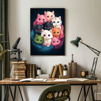 Colorful Kittens In A Cozy Nest Poster