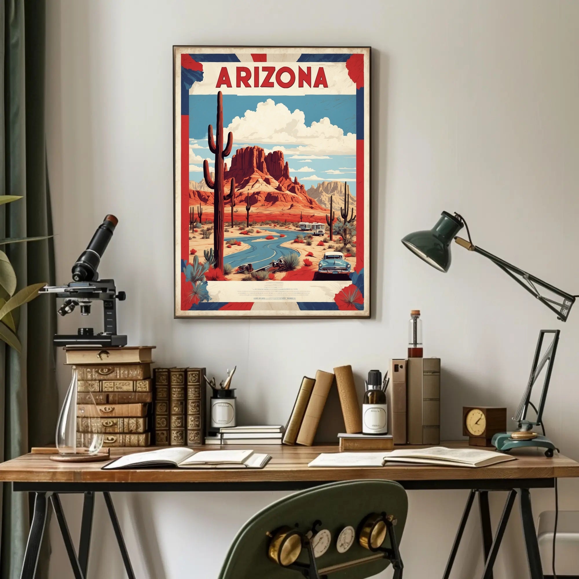 Arizona Desert Vintage Travel Poster