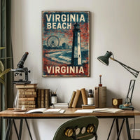 Virginia Beach Vintage Coastal Charm Poster