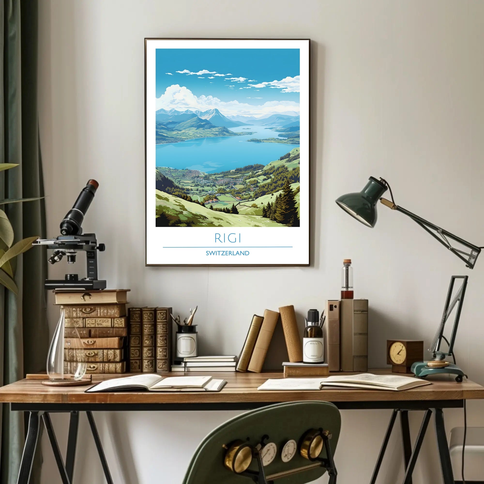 Majestic Swiss Alps Scenic Rigi Travel Poster