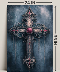 Gothic Cross With Jewels Poster
