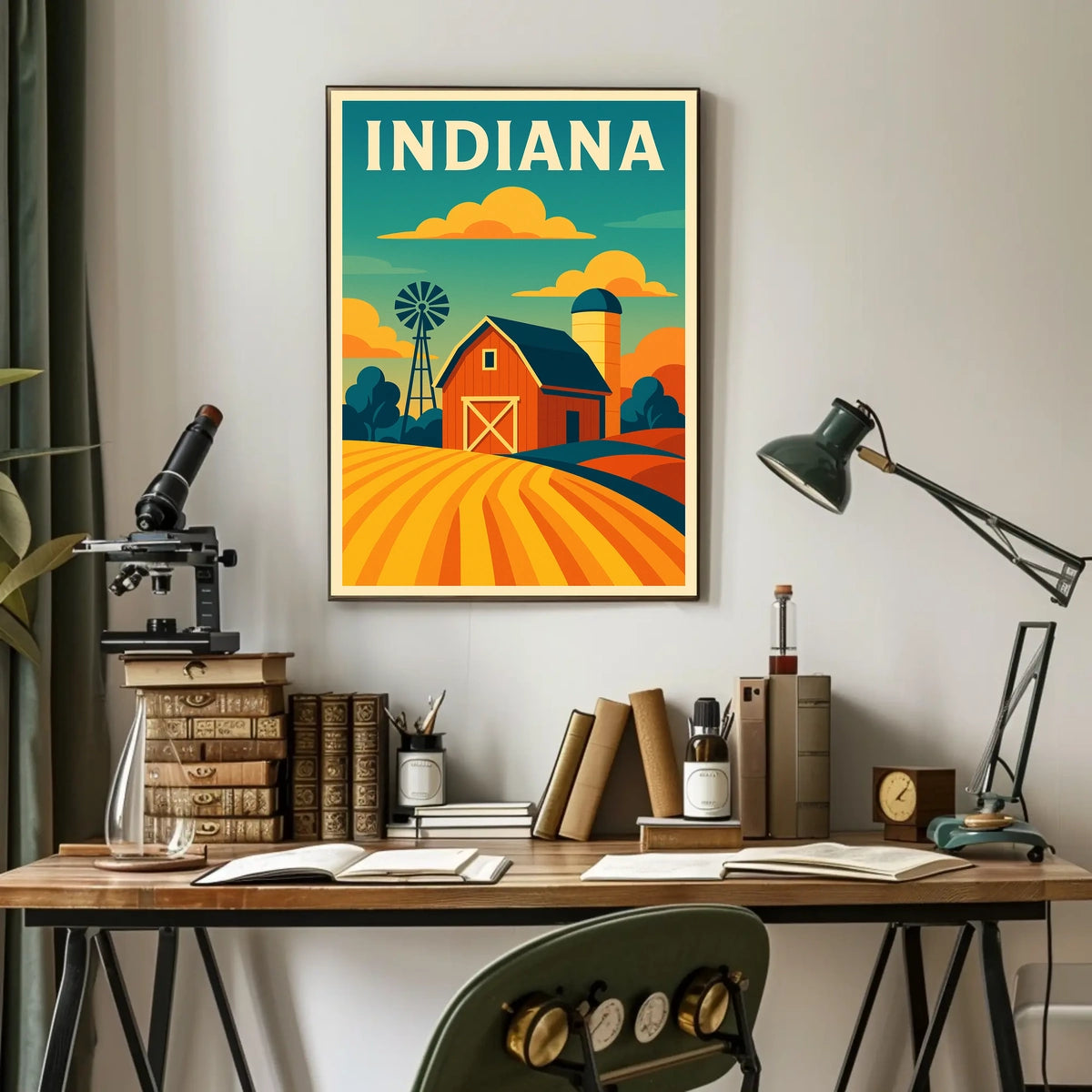 Indiana Farm Scene Poster
