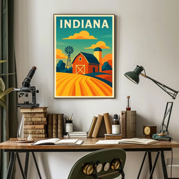 Indiana Farm Scene Poster