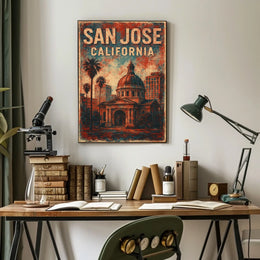 San Jose Architecture Retro Collector Poster