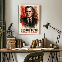 George Bush Patriotic Portrait Historical or Presidential Poster