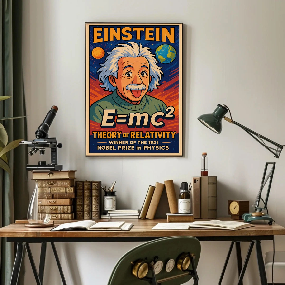 Einstein Relativity Classic Educational Poster