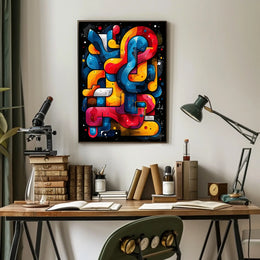 Colorful Abstract Maze Abstract Poster