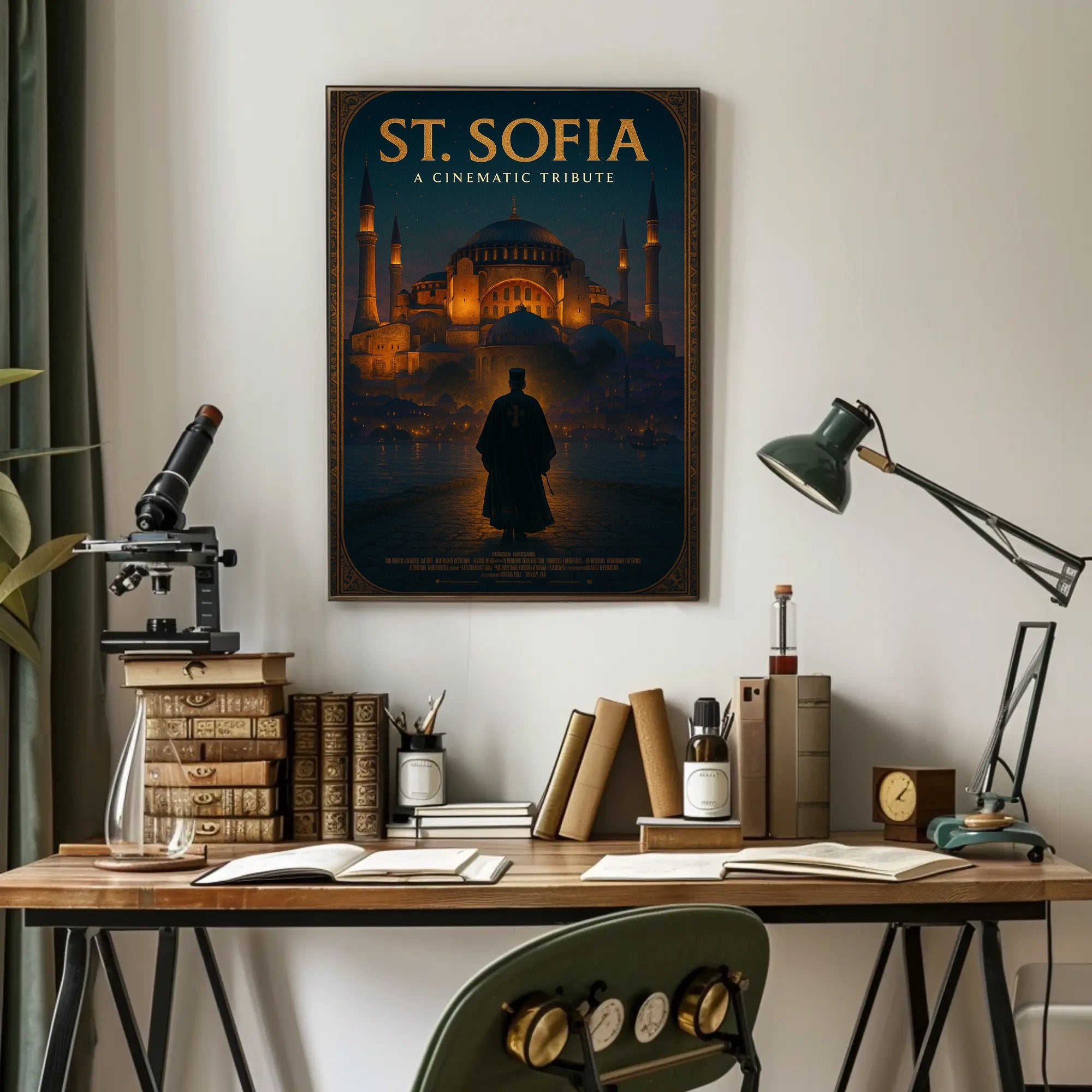 Majestic Hagia Sophia Under Night Sky Cultural or Heritage Poster PosterGoat