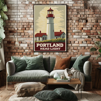 Portland Head Light - Maine Vintage Travel Poster