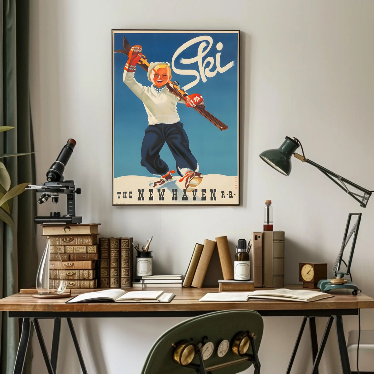 Ski Adventures with New Haven R.R Poster