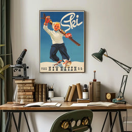 Ski Adventures with New Haven R.R Poster