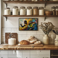 Dynamic Runner: Impressionistic Sports Art Poster Print