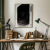 Wolf's Gaze: Mysterious Shadows Animal Poster PosterGoat