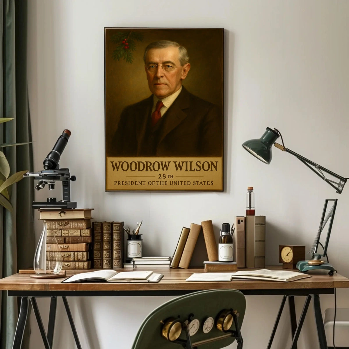 Woodrow Wilson Iconic Presidential Heritage Historical Poster