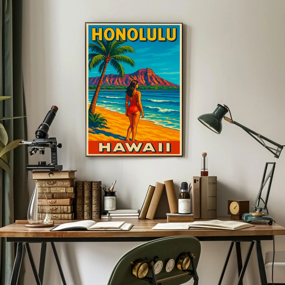 Honolulu Beach Escape Poster