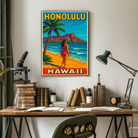 Honolulu Beach Escape Poster